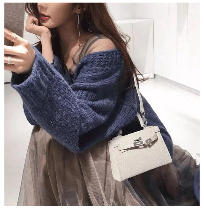 牛皮二代凯莉包女小包mini真皮女包2021新款手掌纹单肩斜挎手提包