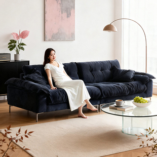 政府补贴雪尼尔可拆洗云朵布艺沙发2025新款法式复古风客厅小户型