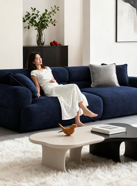 法式宝石蓝可全拆洗Valley山谷雪尼尔绒布艺沙发小户型网红沙发