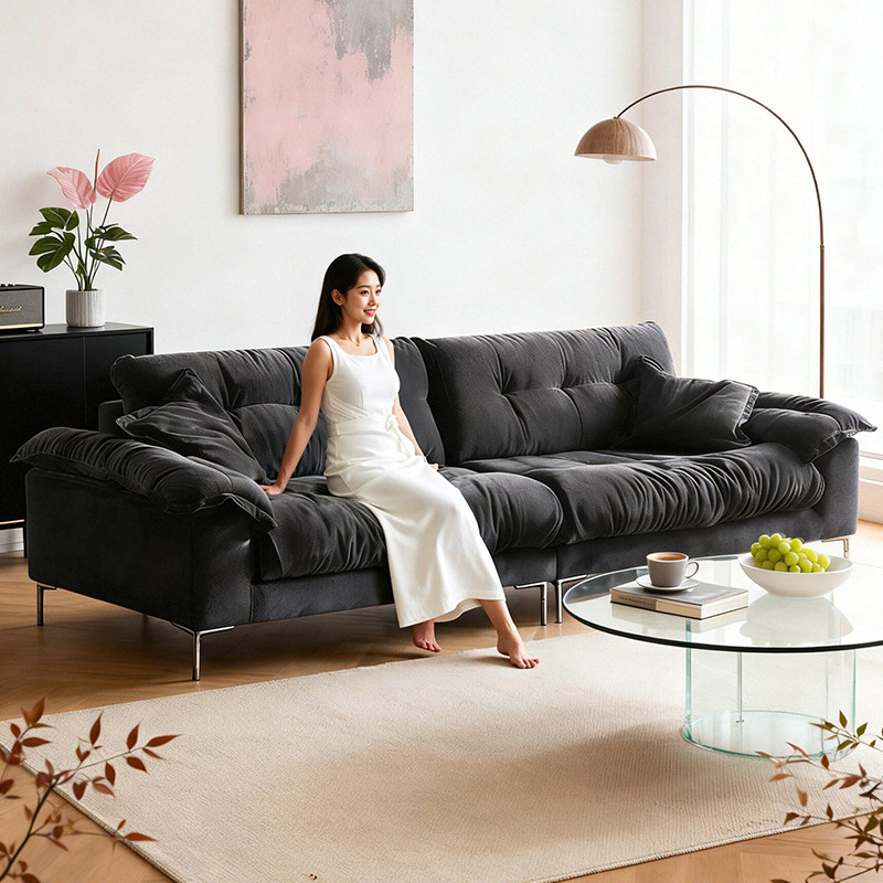 政府补贴雪尼尔可拆洗云朵布艺沙发2026新款法式复古风客厅小户型