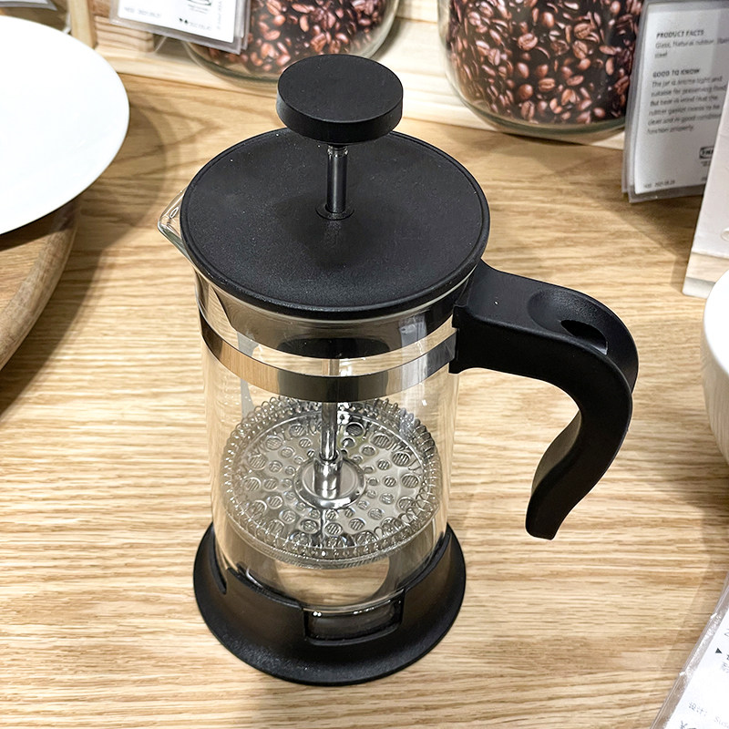 宜家乌普塔咖啡壶茶壶玻璃不锈钢茶叶滤网冲茶器滤压壶泡茶壶茶滤