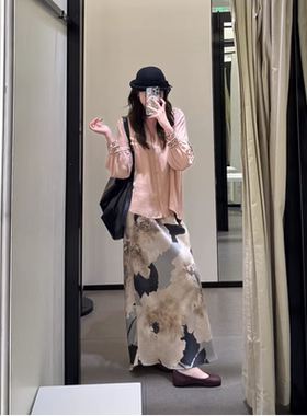 ZA春季新品女装刺绣时尚简约气质圆领长袖衬衫 3564053