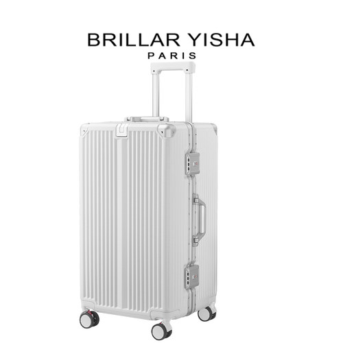 BRILLAR YISHA抗摔加厚铝框大容量旅行箱24寸多功能密码箱拉杆箱