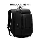 法国Brillar Yisha商务双肩包男电脑包大容量17寸多功能旅游背包