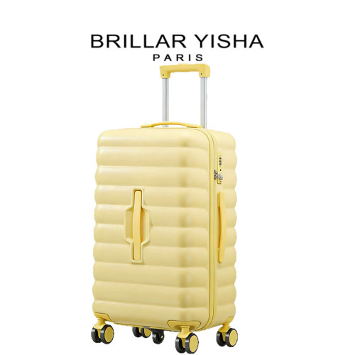 BRILLAR YISHA奶黄色面包行李箱大容量宽拉杆旅行箱学生密码箱女