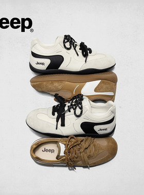 jeep复古德训鞋女2026新款轻便薄底休闲运动鞋软底女鞋P661W13385