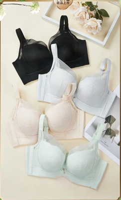 玉姿一族7892加厚立体式B杯提花网纱聚拢调整型收副乳软圈文胸