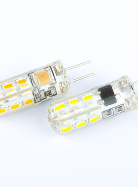 G4 led插脚灯泡SMD3014 24珠1.5W水晶灯珠 220V 硅胶灯低压光源