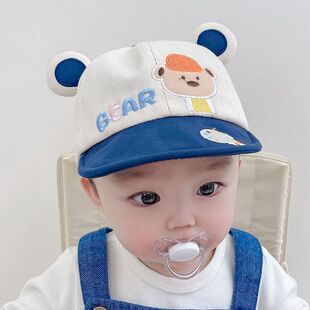 春秋季婴儿鸭舌帽男女宝纯棉遮阳帽可爱宝宝帽子薄款0-1-2岁夏季