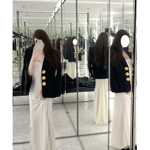 黑色西装 法式 外套女休闲百搭气质设计感小众西服上衣女