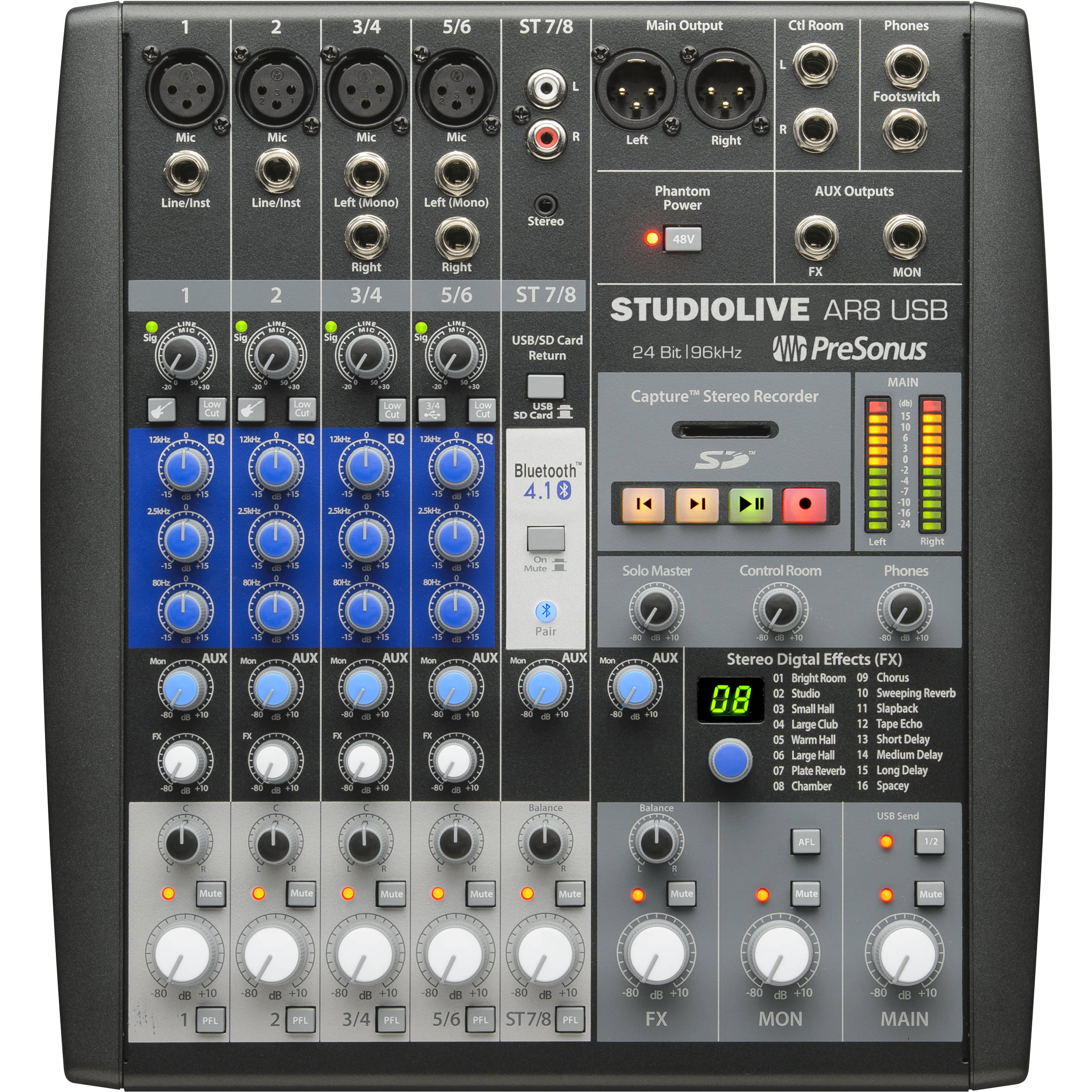 PreSonus StudioLive SLM AR8 USB8通道录音混音器调音台正品行货
