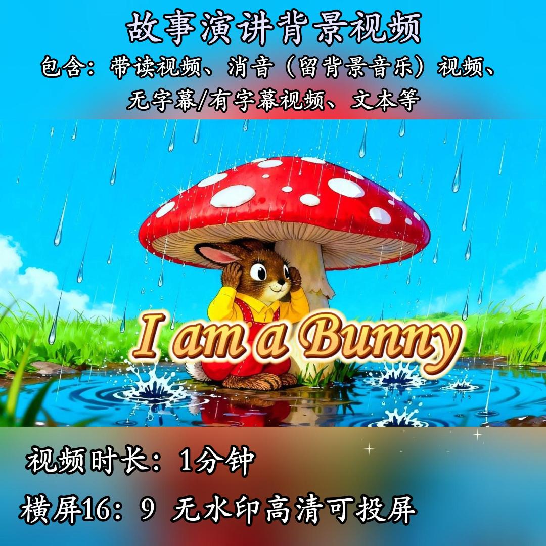 I am a Bunny 绘本英语故事PPT 演讲背景视频素材幼儿故事演讲