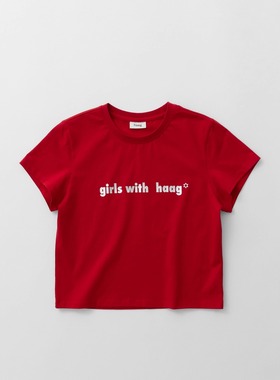 【haag直营】25夏季休闲印花T恤a girls crop t-sh