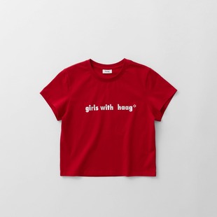 【haag直营】25夏季休闲印花T恤a girls crop t-sh