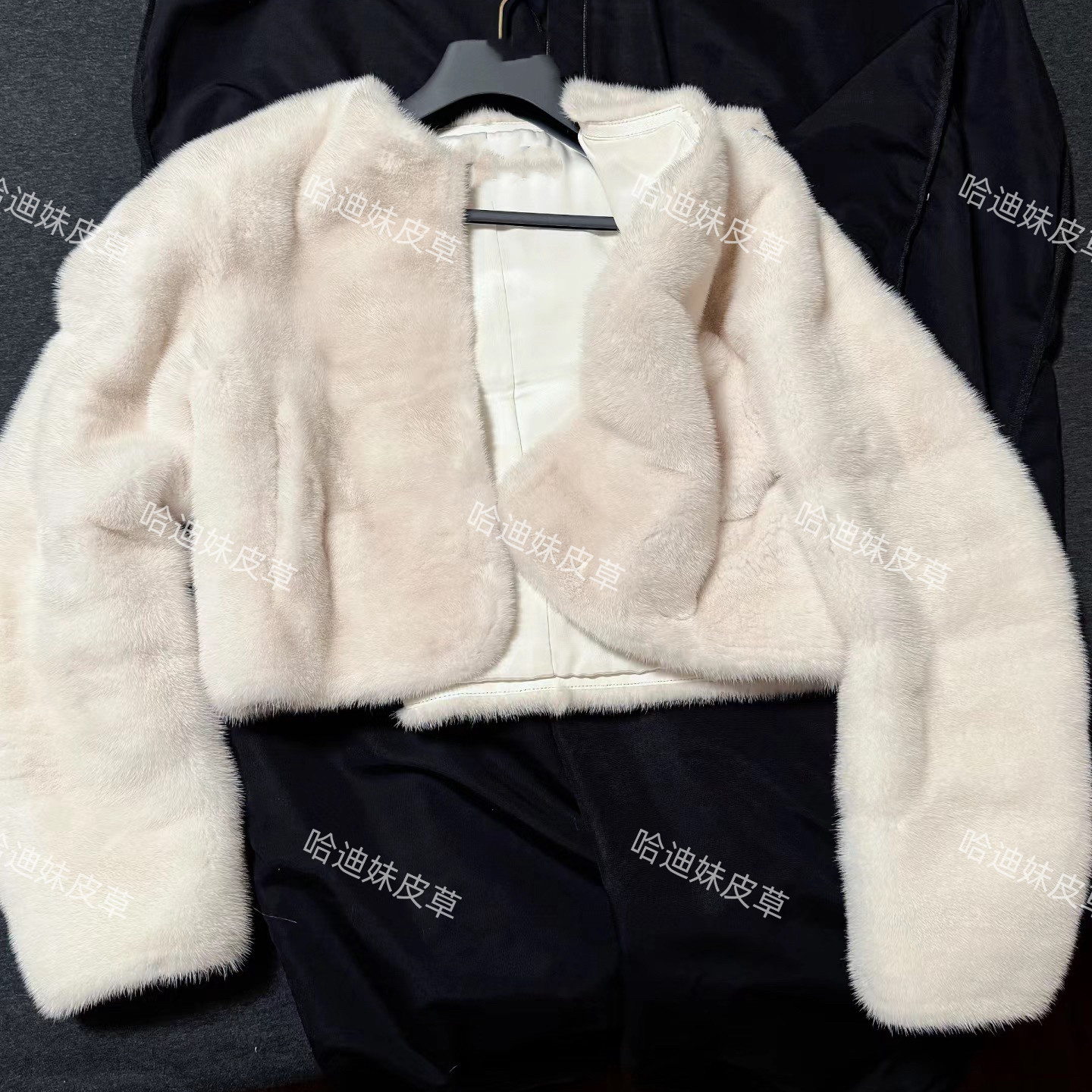 Dream 新款进口紫标级水貂毛皮草外套女士短款貂皮短款大衣