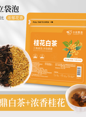 桂花白茶三角袋泡茶包福鼎茶叶胎菊花茶茶叶自己喝冷泡茶中闽飘香