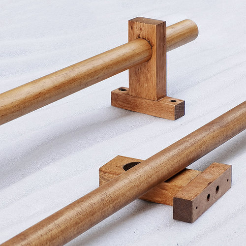 实木挂架窗帘杆环保木蜡油挂衣架