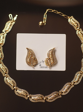 Trifari翠法丽中古vintage项链莫奈monet复古镂空西洋古董欧美