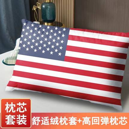 英伦欧式米字旗简约枕头美式星条旗枕芯枕套装来图定制双面抱枕