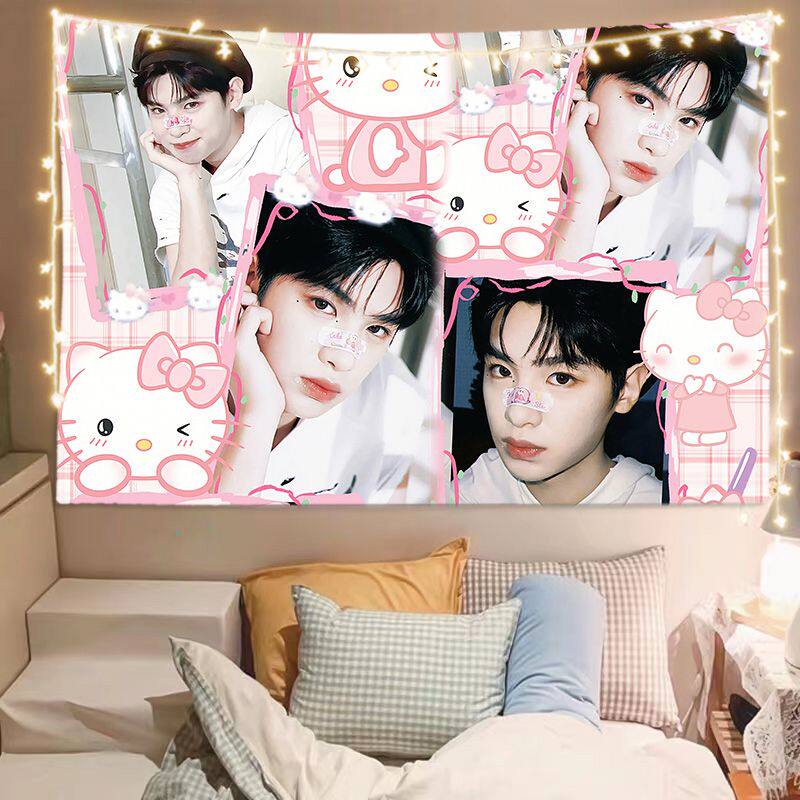 黄明昊挂布明星周边粉丝背景布学生宿舍装饰布置床头墙布卧室挂毯