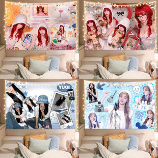 DLE明星背景布学生房间寝室宿舍床头墙布 宋雨琦YUQI挂布 新款