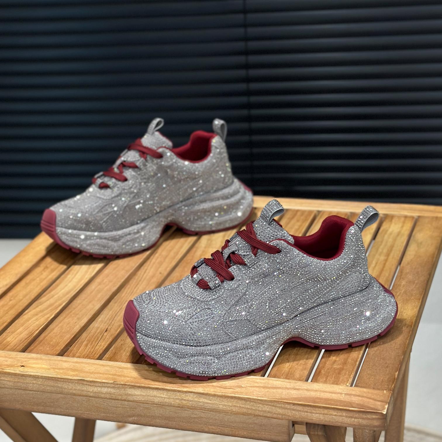 厚底水钻时尚洋气增高轻便老爹鞋