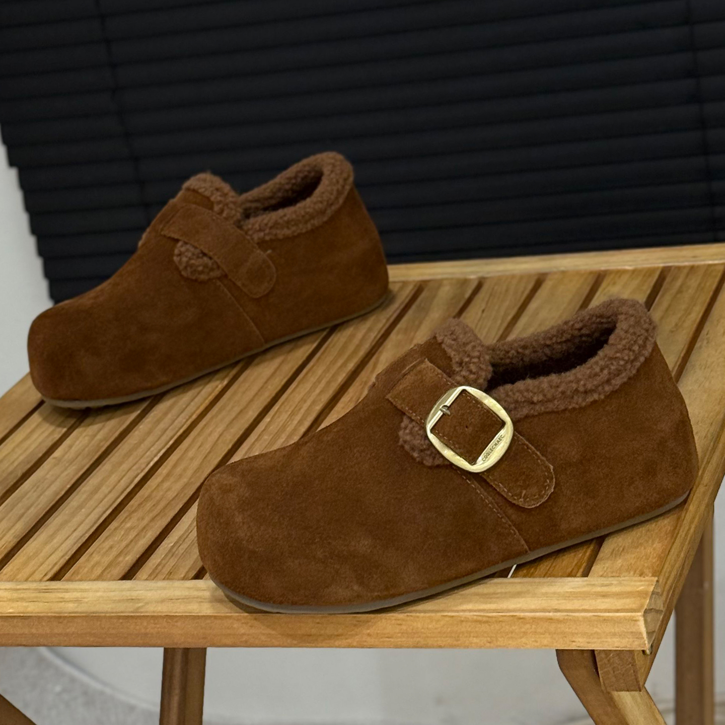 冬季加绒复古内增高勃肯鞋女棉鞋