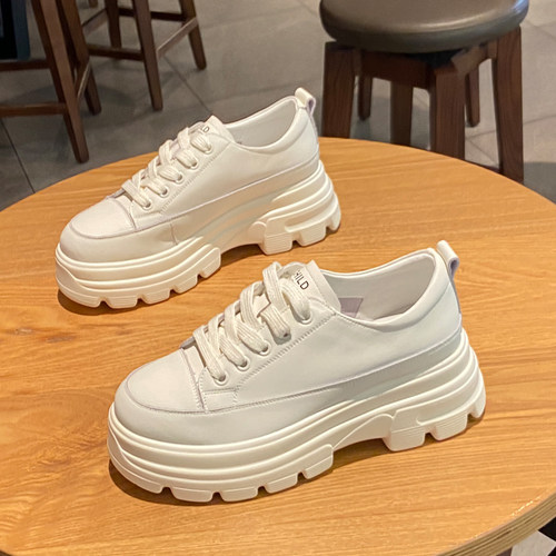 厚底松糕鞋系带休闲风新款小白鞋