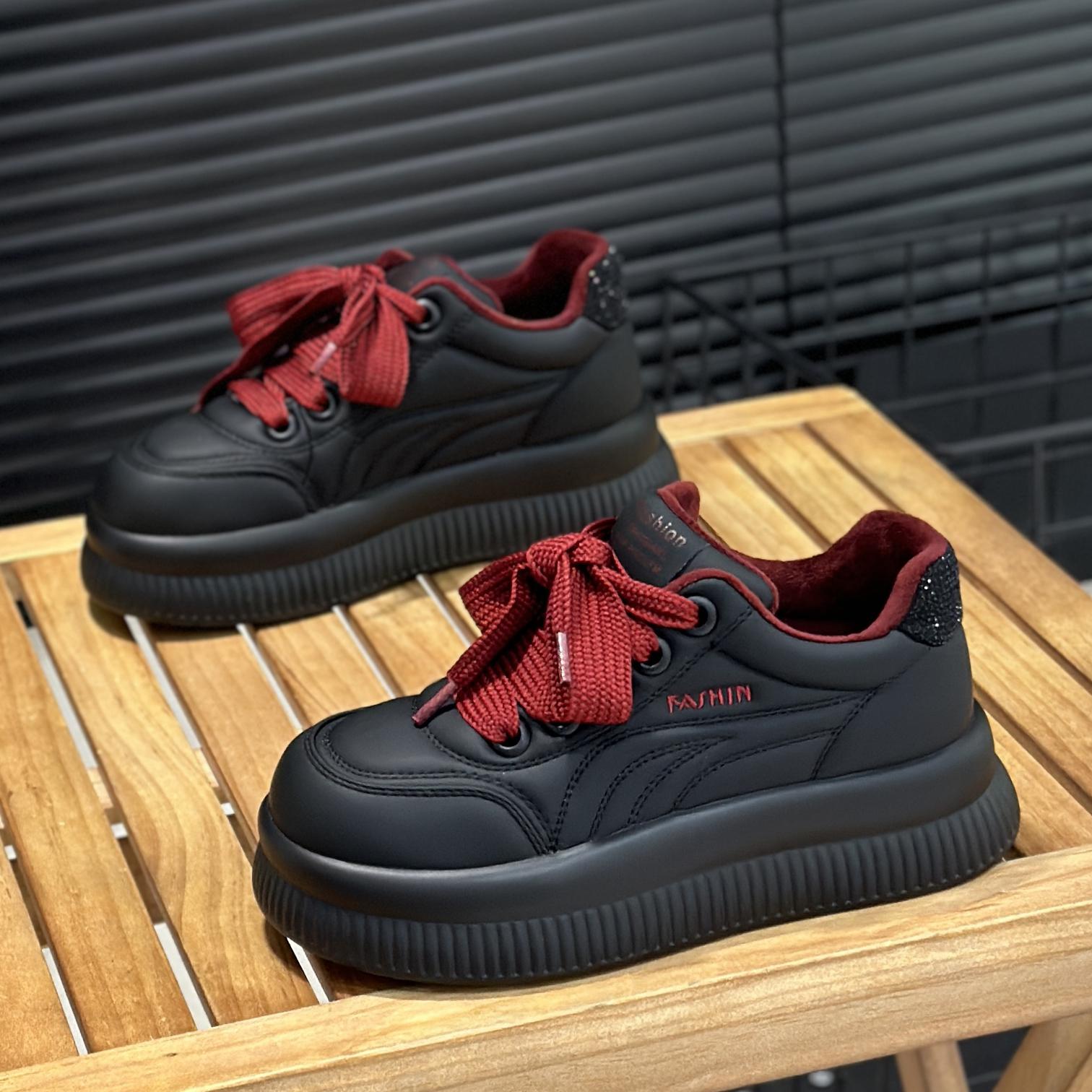 增高厚底秋冬加绒棉鞋面包鞋爆款