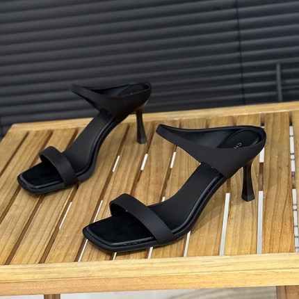 仙女风7cm细跟一字拖女2026年夏季新款时尚性感露趾拖鞋高跟凉拖