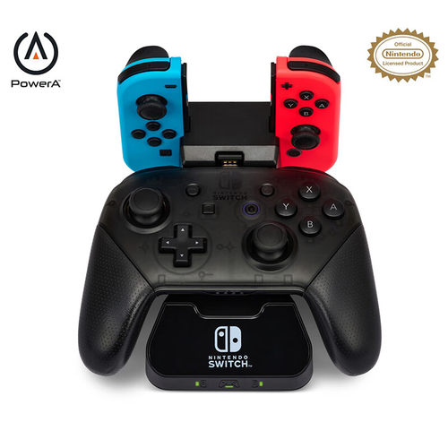 PowerA任天堂SWITCH JoyCon充电手柄底座多功能随放随充不伤手柄