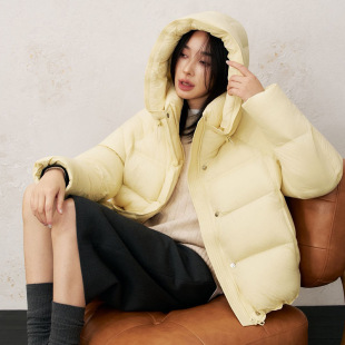 格格韩版新款冬季立领连帽爆款羽绒服女款短款连帽泡芙款加厚宽松