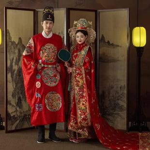 出租云河千色日月照临男百鸟朝凤女十二章纹团龙衮服明制婚服汉服