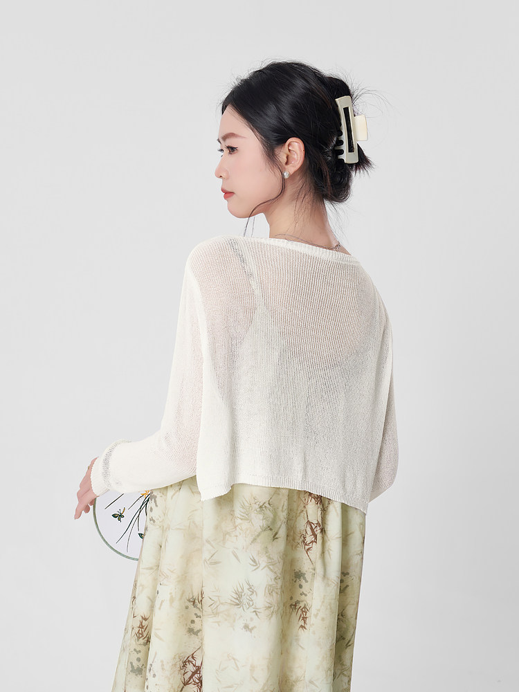 MATERNITY DRESS SUMMER SUNDRESS SHORT SUNSCREEN SHIRT TWO-PIECE SET NATIONAL STYLE INK PAINTING LONG SKIRT SUIT WOMEN