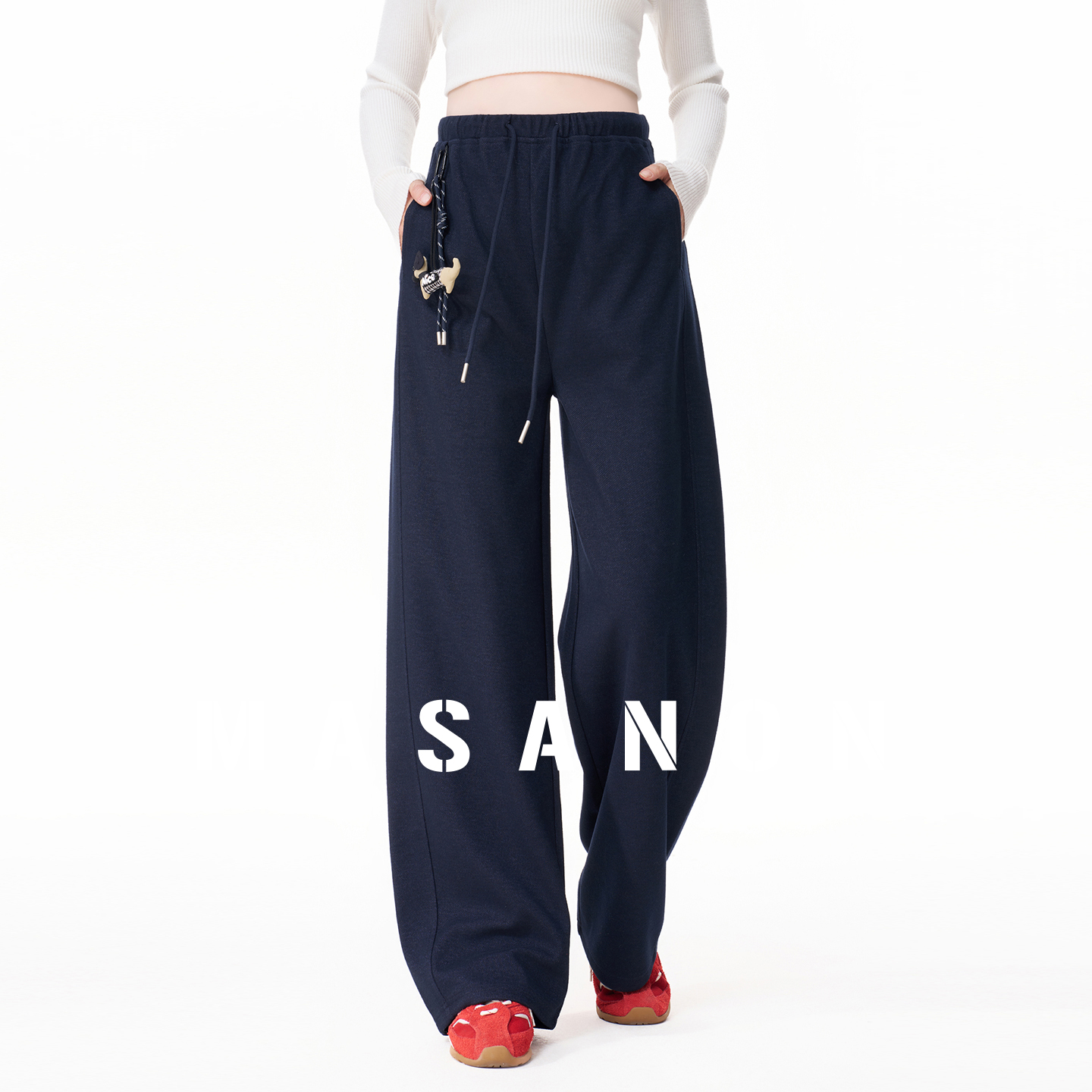 MASANON孕妇醋酸羊毛阔腿裤秋冬