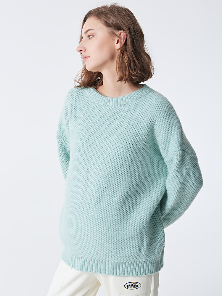 출산 스웨터 봄 가을 겉옷 니트 라운드 넥 풀오버 임신 기본 레이어 겨울 느슨한 게으른 스타일 여성용 탑