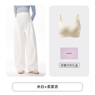 MASANON孕妇裤秋装外穿孕期不勒肚子阔腿裤小个子托腹休闲裤冬季 — 3
