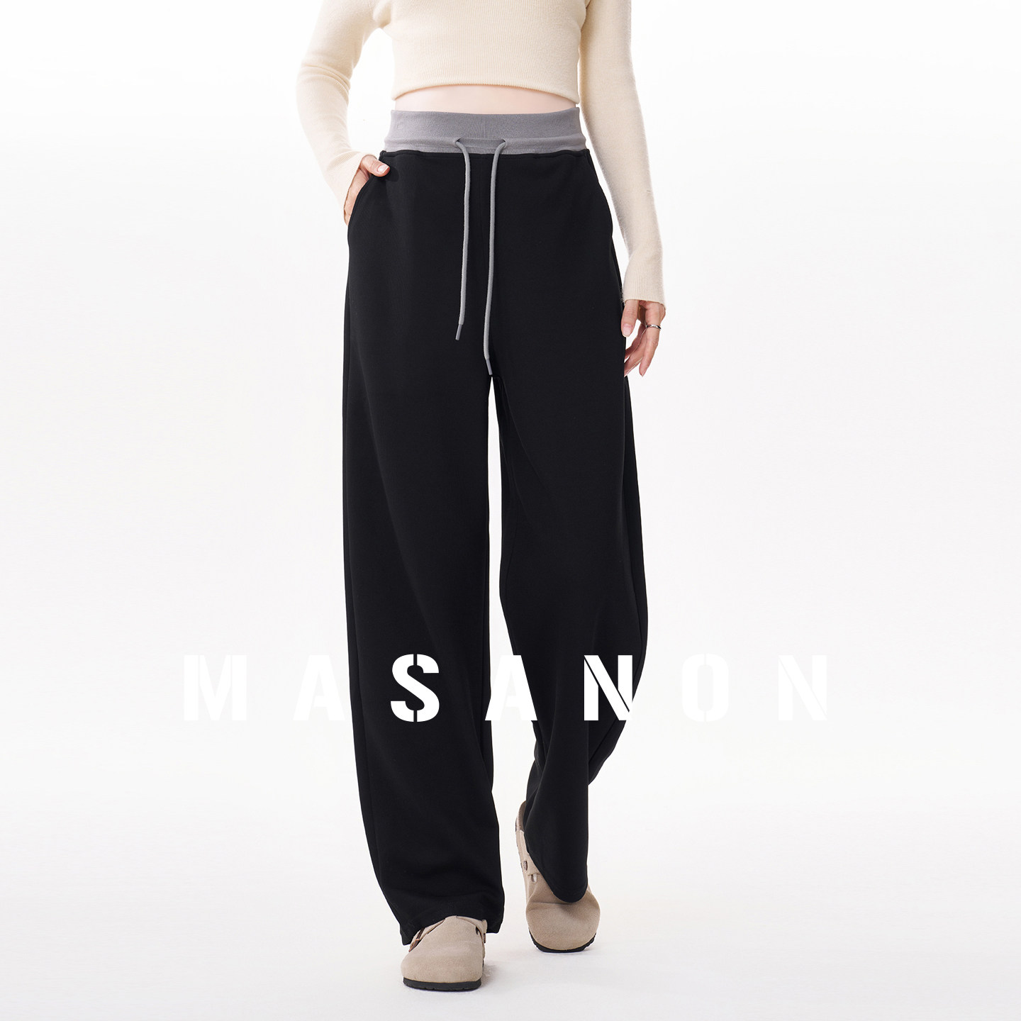 MASANON孕妇裤子秋冬外穿美式拼色小个子阔腿裤2026新款加厚冬装,孕妇装/孕产妇用品/营养,孕妇打底裤,淘宝优惠券,粉丝福利购,淘宝优惠卷