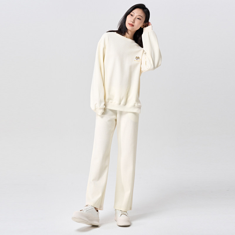 출산 착용 봄 가을 여성용 긴팔 풀오버 스웨트 셔츠 2022 새로운 스타일 플러스 벨벳 두꺼운 대형 루즈 한 아우터 탑 봄 착용