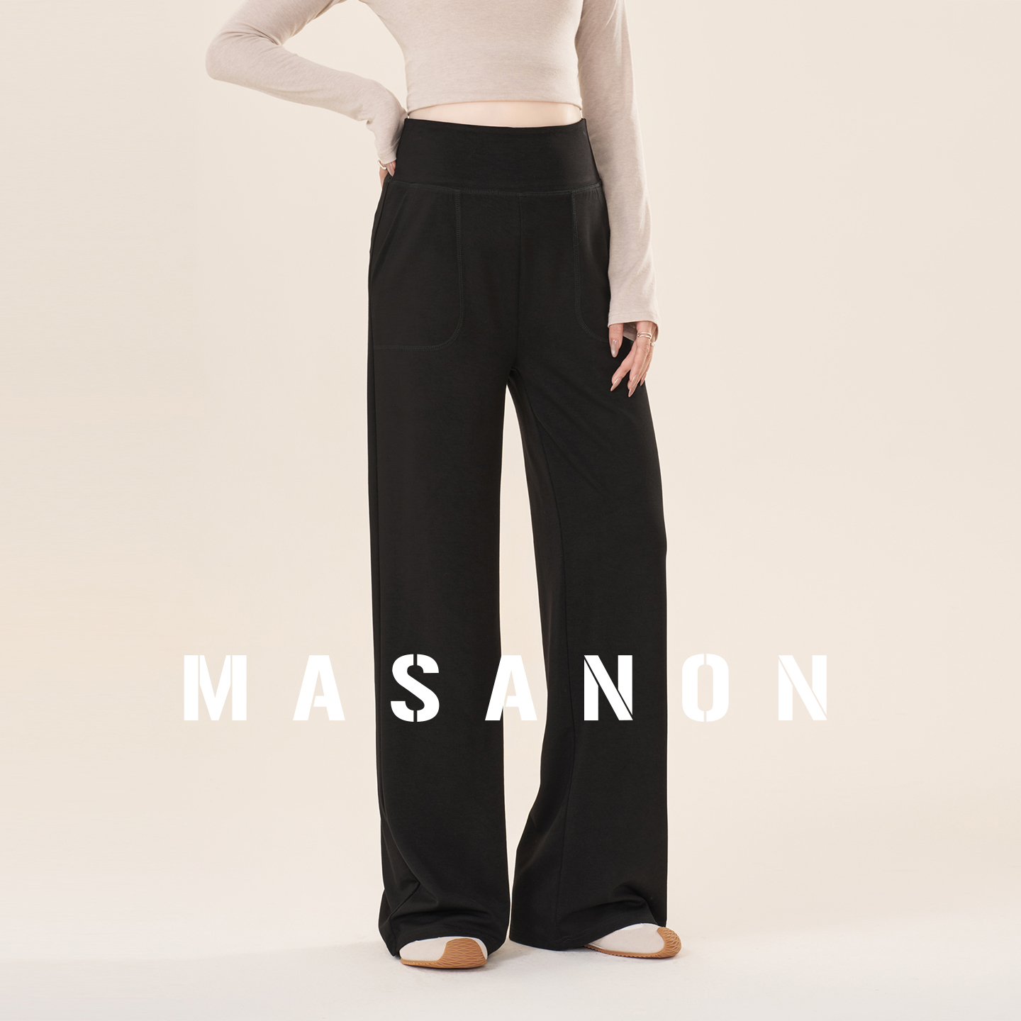 MASANON孕妇黑色裤子秋季外穿