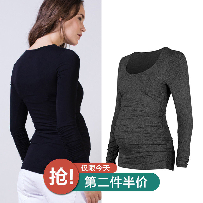 孕妇秋冬打底衫2019时尚修身圆领长袖T恤怀孕期莫代尔潮妈装上衣|msdalam kategori Bekalan Ibu / Ibu / Pemakanan, bersalin, baju-T - dari Buy2taobao.com untuk memberikan perkhidmatan ejen Taobao profesional membeli