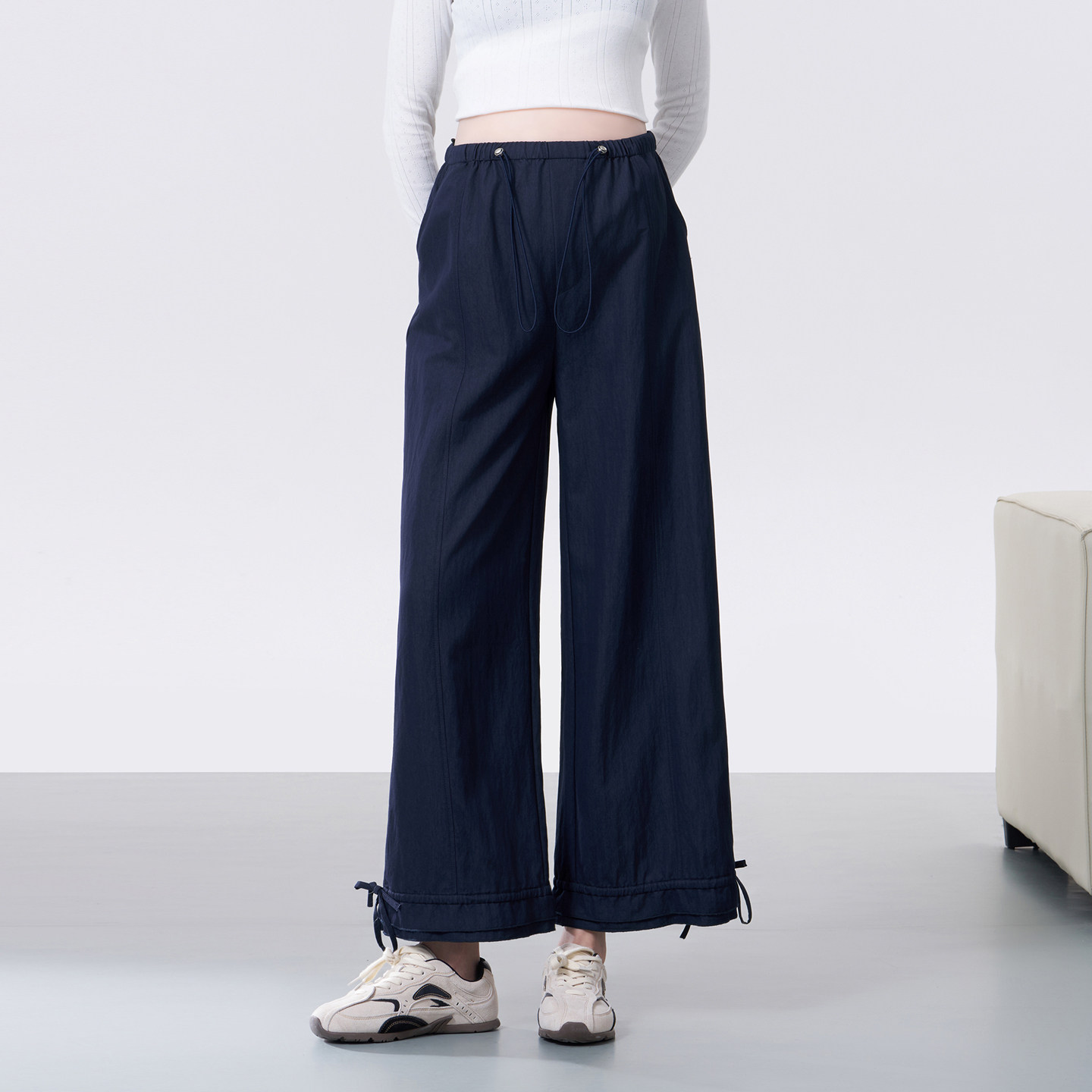 MASANON孕妇仿牛仔阔腿裤春秋