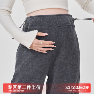 冬季 子外穿冬装 2025新款 秋冬无托腹孕晚期裤 加绒加厚阔腿裤 孕妇裤