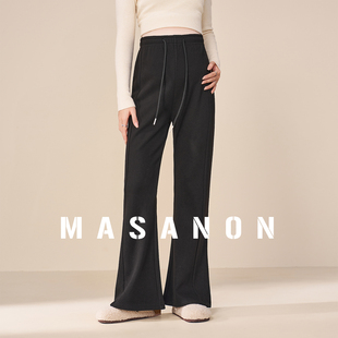 冬装 MASANON孕妇裤 小个子糯米裤 加厚加绒微喇裤 子冬外穿2025新款