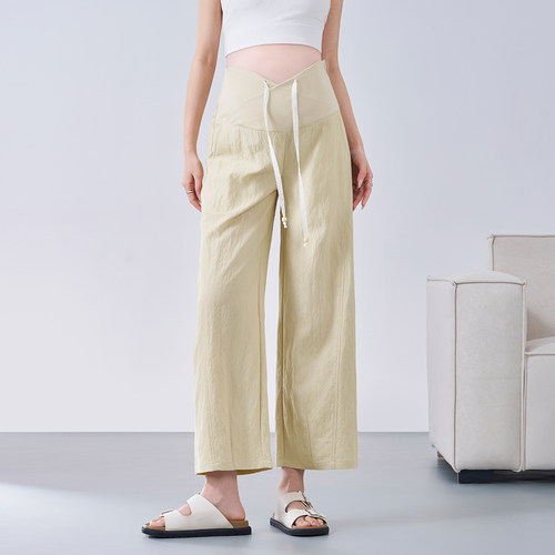 MASANON孕妇九分阔腿裤夏季薄款