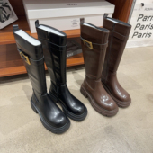 779 不过膝潮 女皮面加绒厚底骑士靴高筒长靴韩版 67乐乐家冬季 新品