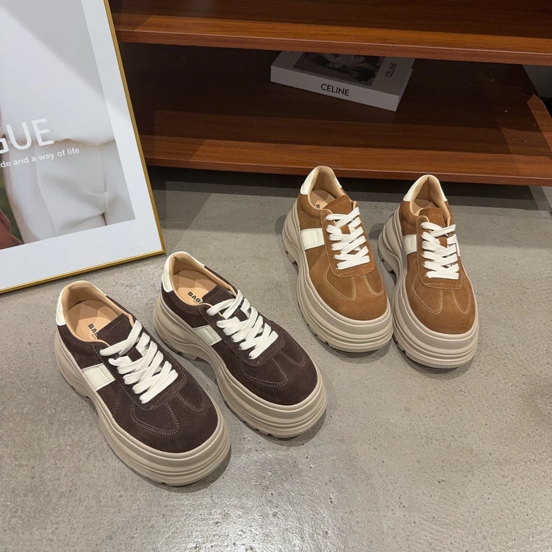 805-163秋季新品女真皮厚底增高勃肯鞋时尚百搭休闲鞋韩版潮鞋