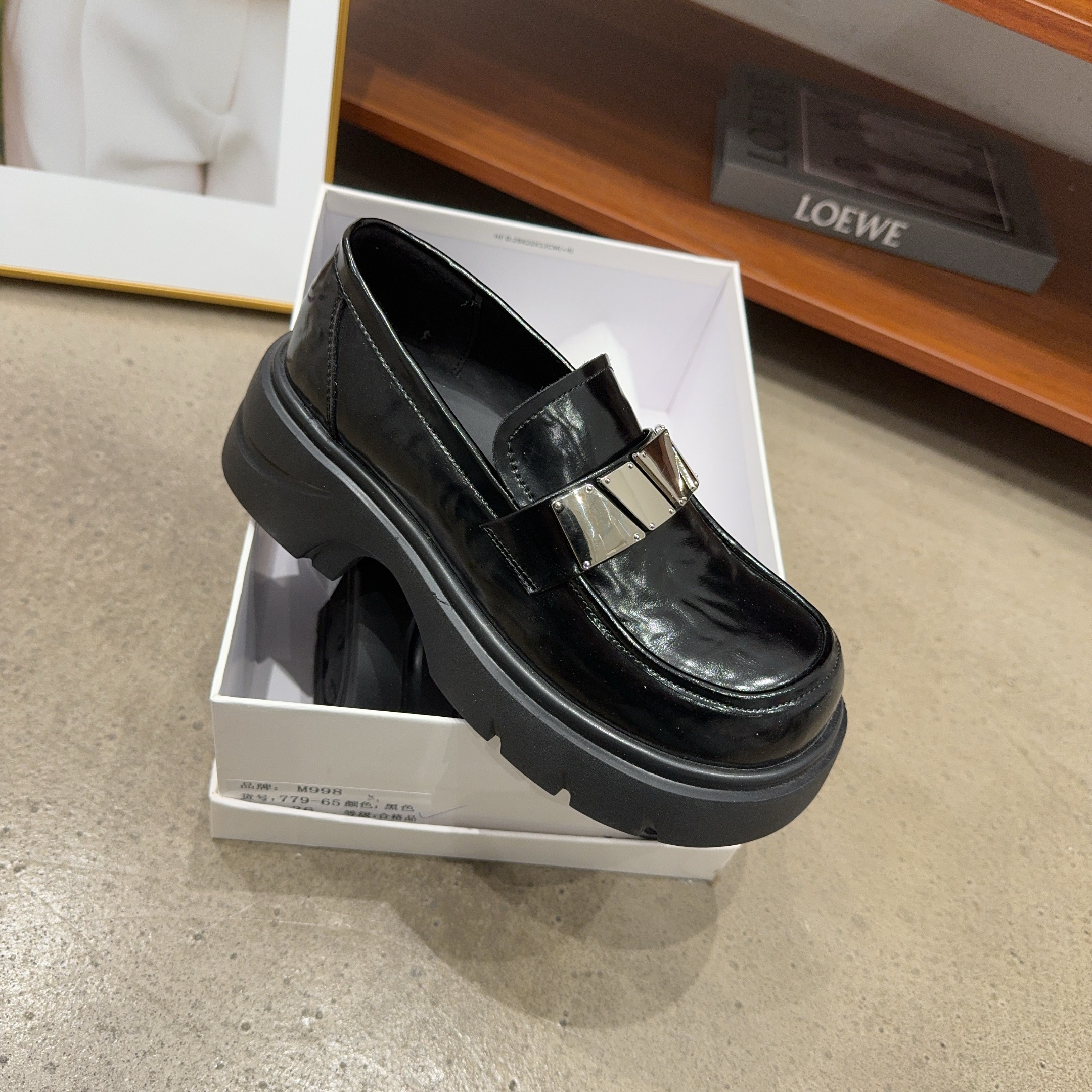 779-65乐乐家秋季新品女真皮厚底乐福鞋英伦风小皮鞋时尚网红同款