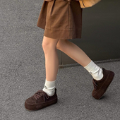 299 舒适百搭潮 女真皮加绒系带内增高3.5cm勃肯休闲鞋 01冬季 新品