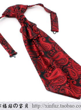 韩版男士领带 新郎结婚司仪主持西装礼服燕尾服搭配 酒红色花纹